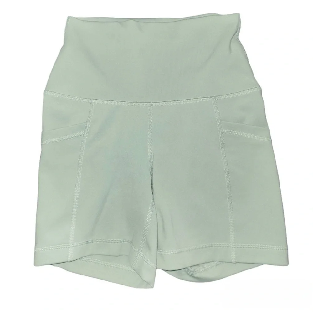 Yogalicious Lux Light Green High-Waisted Bike Shorts